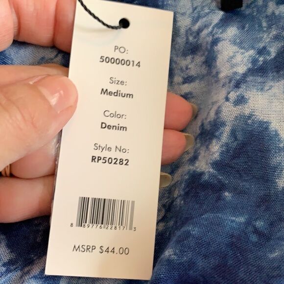 NWT Rampage blue tie dyed flowy off shoulder top - Picture 8 of 10